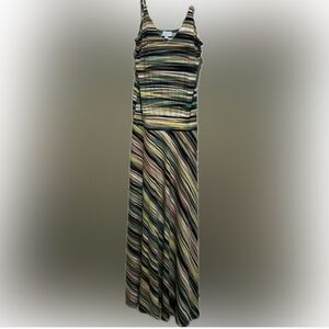 GORGEOUS! ~VERONICA M~ MULTICOLORED DROP WAIST MAXI DRESS-XL